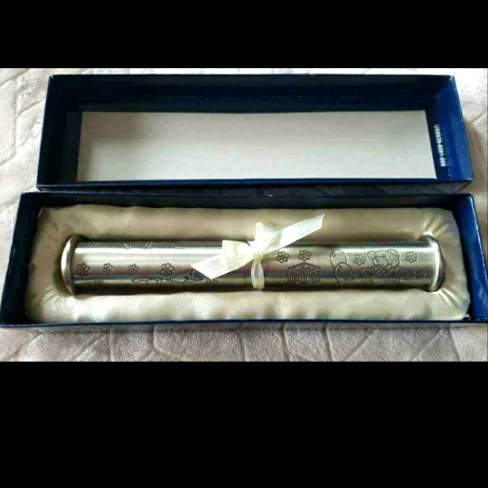 Baby Engravable Christening Scroll Holder